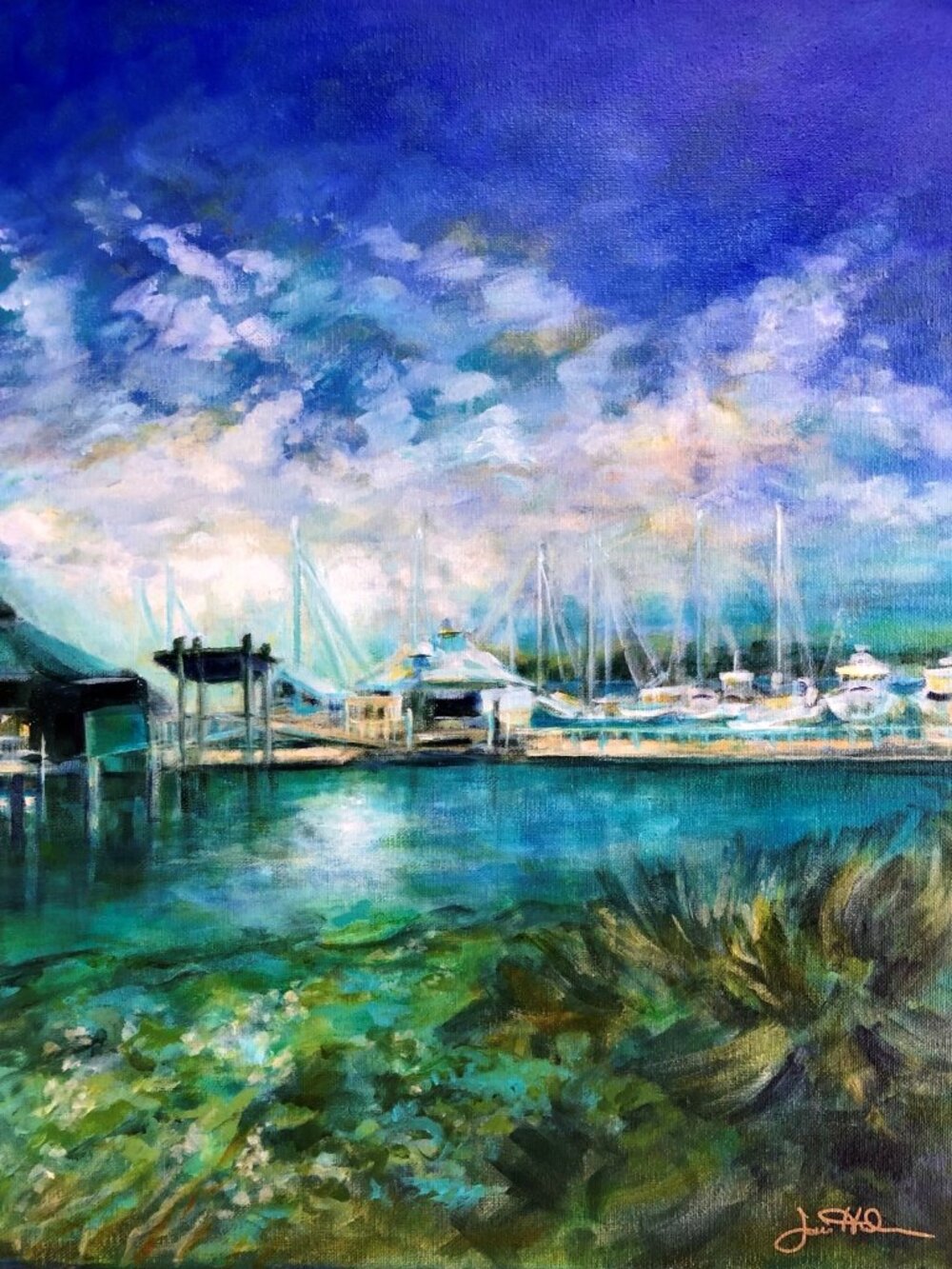Set of 4 Note Cards of Original Artwork, The Perfect Spot, Conch House